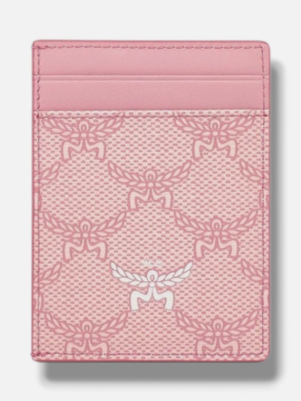 MCM Women's Pink Himmel Mini Card Case Wallet